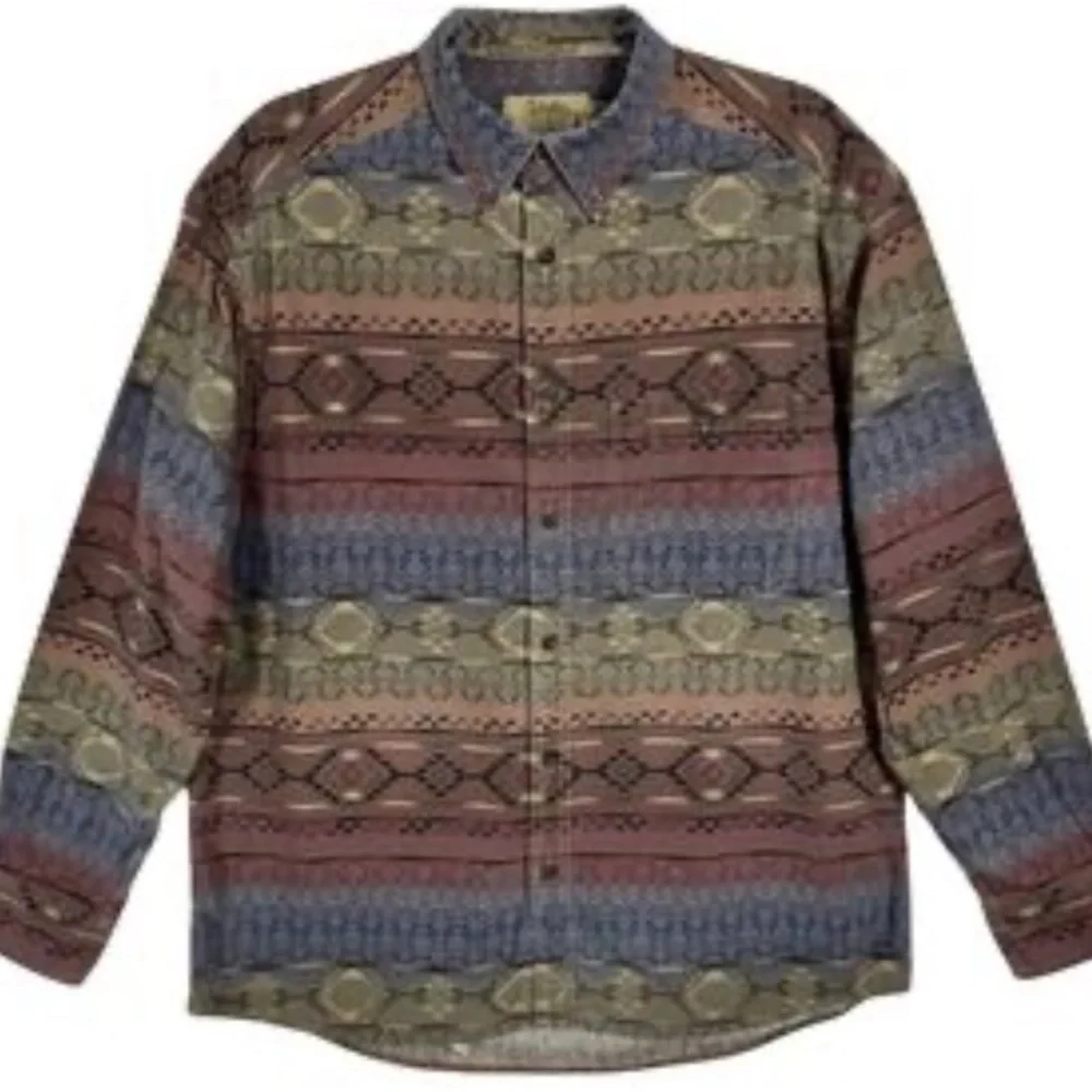 Cabela’s Deerskin Soft Chamois Southwest Geometric Button Shirt – Men’s Size L - Picture 9 of 9